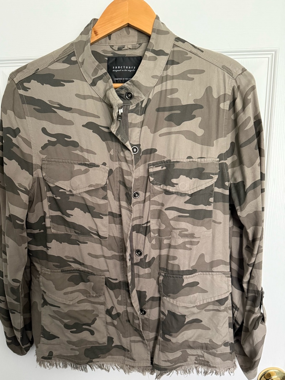 Sanctuary Olive & Taupe Camo Military Field Jacket